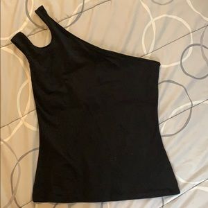 Black top with one sided straps